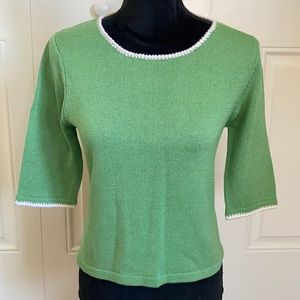 Oscar de la Renta Green Crewneck Sweater